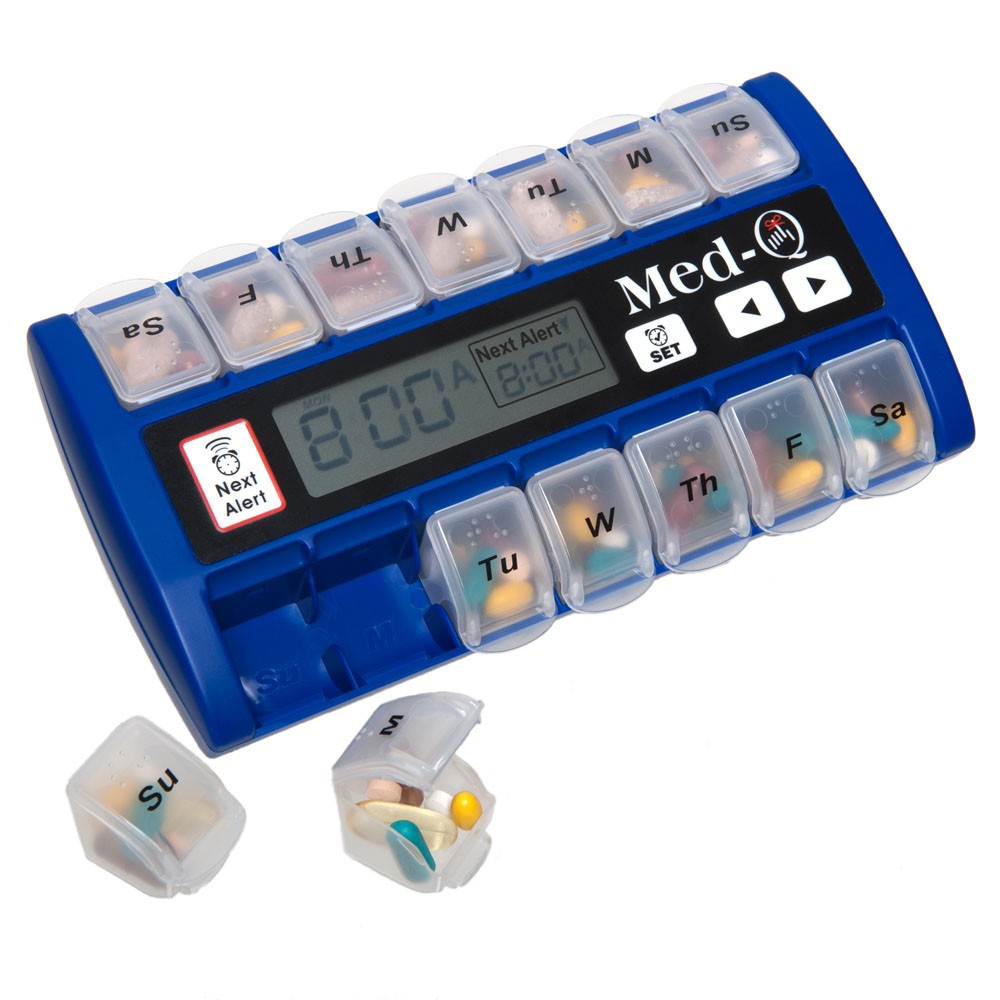 Med-Q HC-MEDQ-BL Automatic Pill Dispenser - Blue