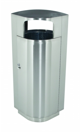 Commercial Zone Products 782029 Leafview 20 Gallon Stainless Trash Receptacle
