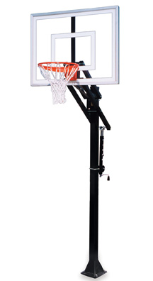 NewAlthlete Jam II-BP Steel-Acrylic In Ground Adjustable Basketball System&#44; Sienna Orange