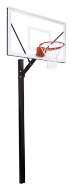 NewAlthlete Sport Select Steel-Acrylic In Ground Fixed Height Basketball System&#44; Columbia Blue