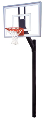 NewAlthlete Legacy III Steel-Acrylic In Ground Fixed Height Basketball System&#44; Scarlet
