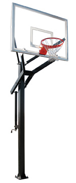 NewAlthlete PowerHouse 560 Steel-Glass In Ground Adjustable Basketball System&#44; Purple