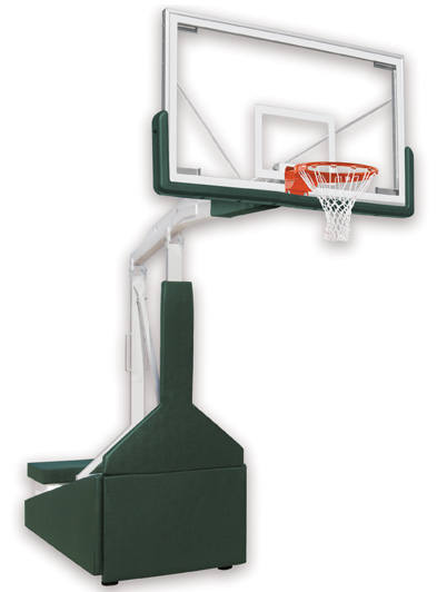 NewAlthlete Tempest Triumph-FL Steel-Glass Portable Basketball System With Official Glass Backboard&#44; Forest Green