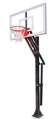 NewAlthlete Slam Nitro-BP Steel-Glass In Ground Adjustable Basketball System&#44; Forest Green