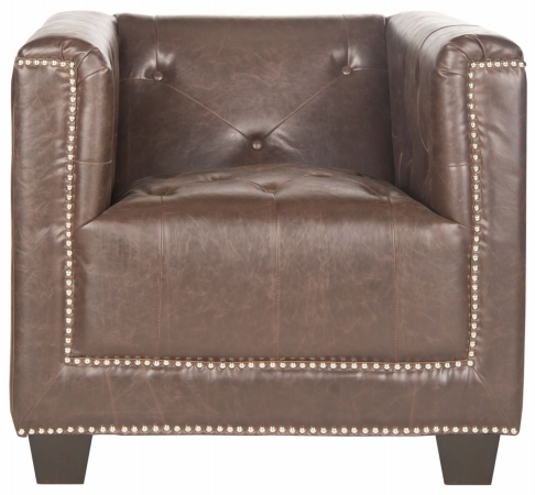 Safavieh MCR4574D Bentley Club Accent Chair&#44; Antique Brown - 28.9 x 33.9 x 32.3 in.