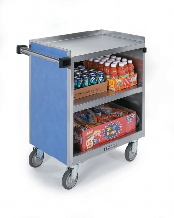 LAKESIDE 822 Enclosed Bussing Cart- stainless steel with vinyl finish- 3-shelves
