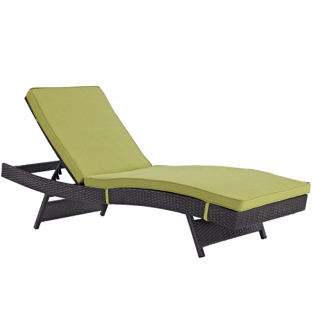 Modway Furniture EEI-2179-EXP-PER Convene Outdoor Patio Chaise, Espresso & Peridot - 27.5 x 78.5 x 17 - 37.5 in.