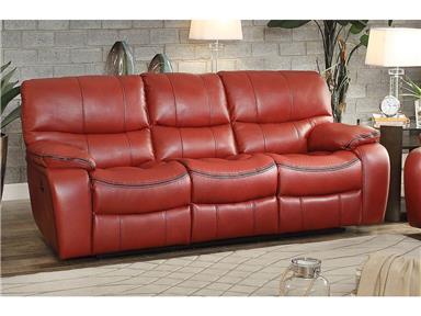 Home Elegance Homelegance 8480RED-3PW Pecos Collection Power Double Reclining Sofa&#44; Red Leather Gel Match - 88 x 40 x 39 in.