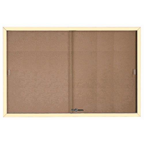 Aarco Products Aarco SBC4872IV Enclosed Bulletin Board Cork Aluminum Frame - Ivory