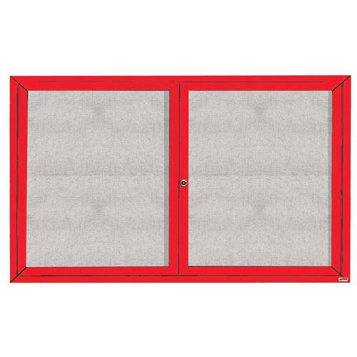 Aarco Products ODCC3660RR 2-Door Outdoor Enclosed Bulletin Board - Red
