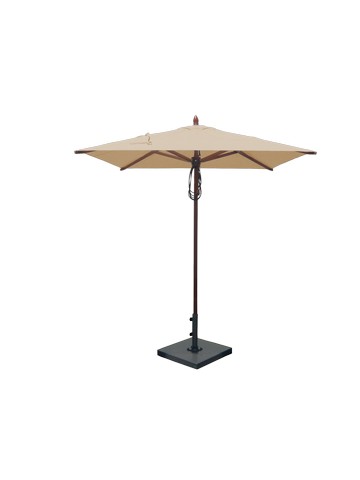 Greencorner 6.5ft Square African Mahogany Patio Umbrella  Beige