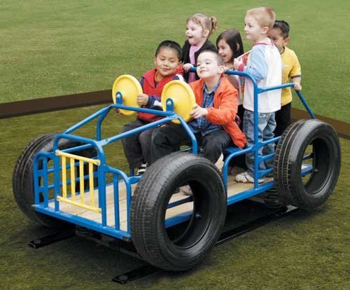 Wholesale Playgrounds RPE-4006-TX Jeep With Springs With Trex Floor Rides