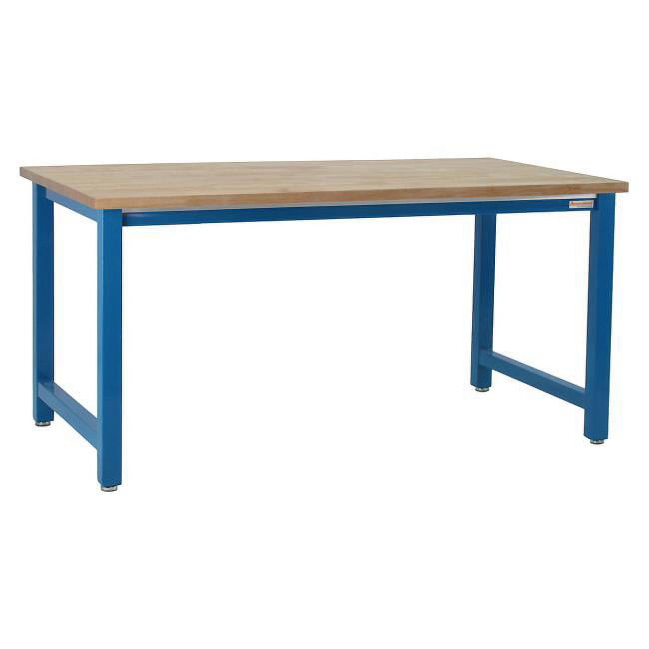 BenchPro KW3696-LBFr34 36 x 96 in. Kennedy Workbenches with Solid 1.75 in. Thick Maple Butcher Block Top, Light Blue