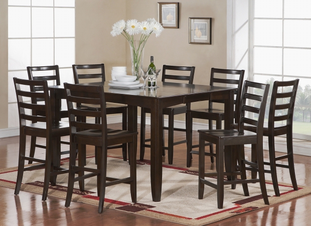 GSI Homestyles 9 Piece Counter Height Set- Square Table and 8 Counter Height Chairs