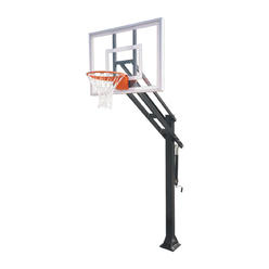 NewAlthlete Force III Steel-Acrylic In Ground Adjustable Basketball System&#44; Black