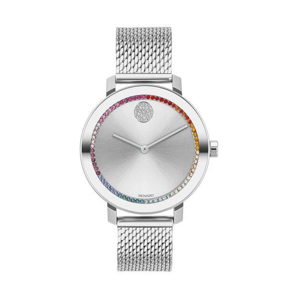 Movado 3600698 34 mm Bold Evolution Silver Metallic Dial Ladies Watch