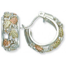 Special Sparkle Black Hills Gold Sterling Silver Hoop Earrings - 0.28 x 0.7 in.