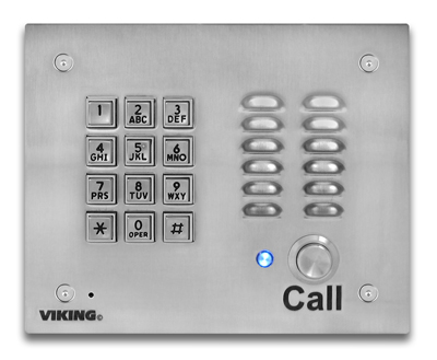 VIKING ELECTRONICS K-1700-IP-EWP VoIP Stainless Steel Entry Phone With Enhanced Weather Protection