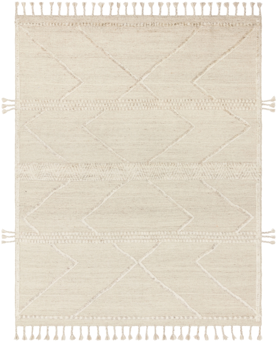 Loloi IMANIMA-05BEIV5686 5 ft. 6 in. x 8 ft. 6 in. Iman IMA-05 Contemporary Hand Knotted Rectangle Area Rug&#44; Beige & Ivory