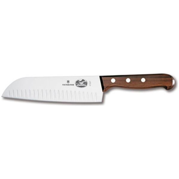 VIC-6.8520.17-X2 7 in. Kitchen Wood Santoku Knife with Granton Blade & 1 in. Handle Wood for 2020 Victorinox 47527