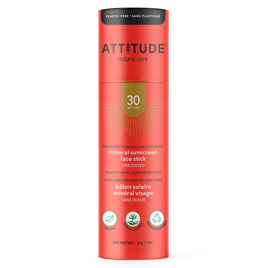 Attitude 238047 1 oz Unscented Face Solar Sunscreen Stick with SPF30