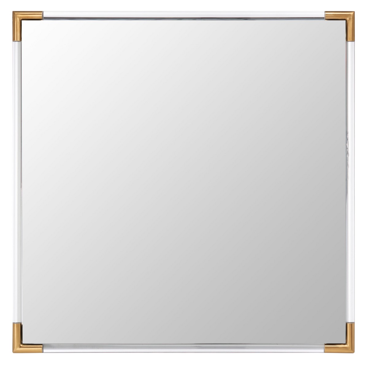 Safavieh CMI3003A 24 x 0.78 x 37.8 in. Amina Square Acrylic Mirror&#44; Gold & Clear
