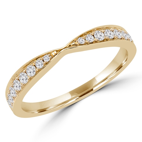 Majesty Diamonds MD160302-7.5 0.25 CTW Round Diamond Accent Wedding Anniversary Band Ring in 18K Yellow Gold, Size 7.5