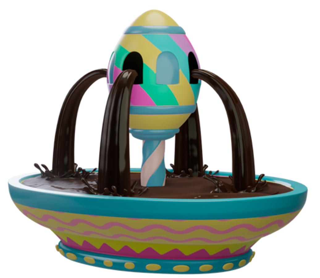 Queens of Christmas EST-CHO-EGG-FNTN 5 ft. Chocolate Easter Egg Fountain Decor