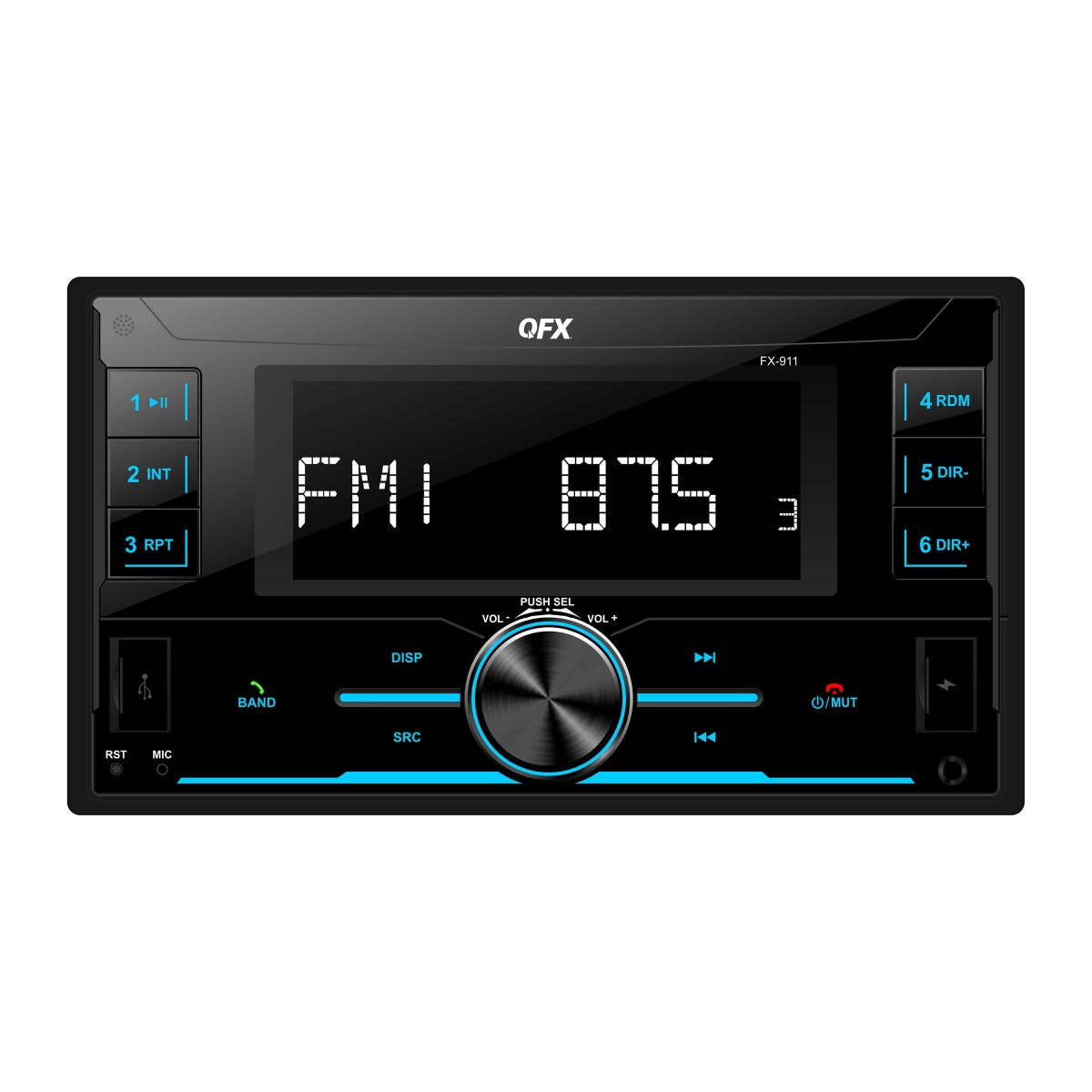 QFX FX-911 300W Bluetooth Car Stereo AM-FM Radio & MP3 Player&#44; Black