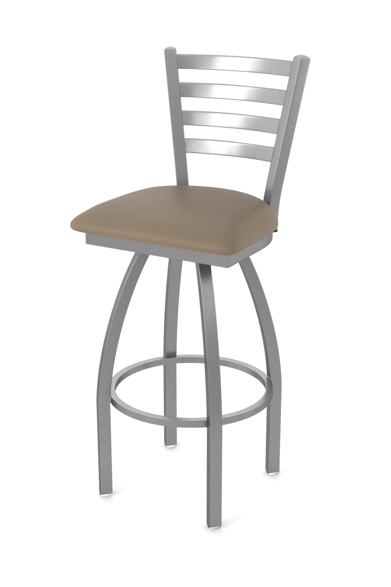 Holland Bar Stool OD41030SSOD002 30 in. Jackie Swivel Outdoor Bar Stool with Breeze Farro Seat&#44; Stainless Steel