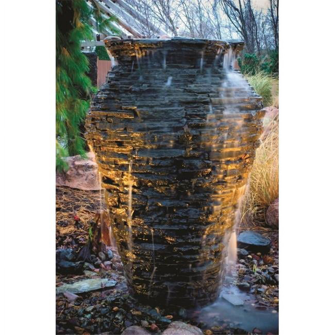 Aquascape 58090 Medium Stacked Slate Urn Landscape Fountain Kit