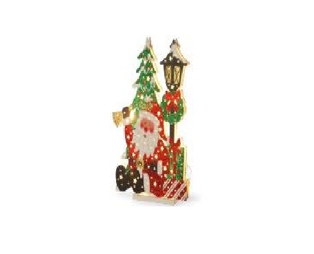 National Target Company National Tree MZC-1519 17.5 in. Santa & Lamp Post with 13 Warm White Battery Operated Indoor Lights