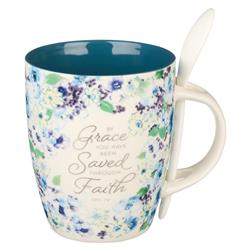 Christian Art Gifts 241553 by Grace Eph. 2-8 Mug with Spoon