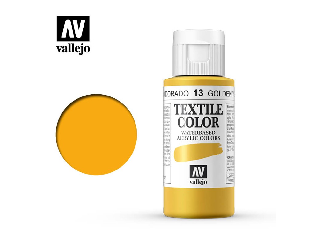 Vallejo VLJ40013 60 ml Textile Color Acrylic Paint&#44; Golden Yellow