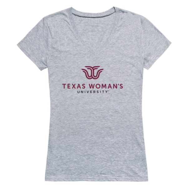 W Republic 520-597-HGY-05 Texas Womans University Pioneers Women Seal T-Shirt&#44; Heather Grey - 2XL