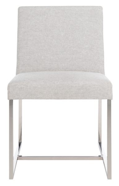 Safavieh KNT4105A Lombardi Chrome Dining Chair&#44; Grey & White