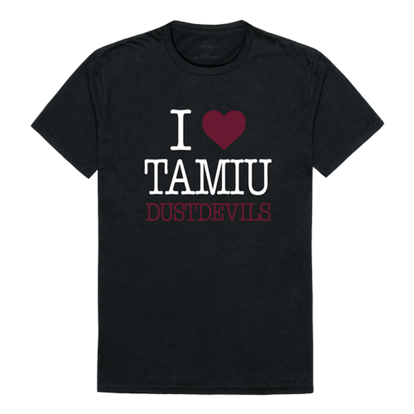 W Republic 551-491-BLK-01 Texas A&M International University DustDevils I Love T-Shirt&#44; Black - Small
