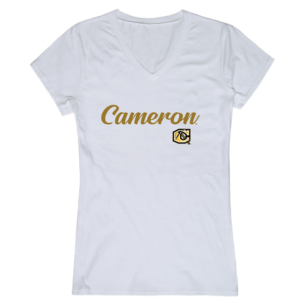 W Republic 555-622-WHT-03 Cameron University Aggies Women Script T-Shirt&#44; White - Large