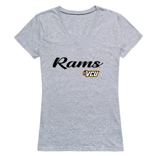 W Republic 555-599-HGY-01 Virginia Commonwealth University Rams Women Script T-Shirt&#44; Heather Grey - Small