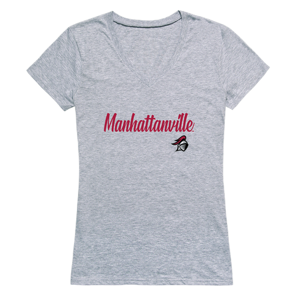 W Republic 555-454-HGY-01 Manhattanville College Valiants Women Script T-Shirt&#44; Heather Grey - Small
