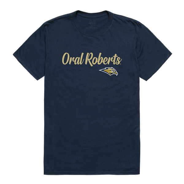 W Republic 554-566-NVY-04 Oral Roberts University Golden Eagles Script T-Shirt&#44; Navy - Extra Large