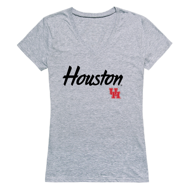 W Republic 555-123-HG2-04 University of Houston Cougars Women Script T-Shirt&#44; Heather Grey - Extra Large