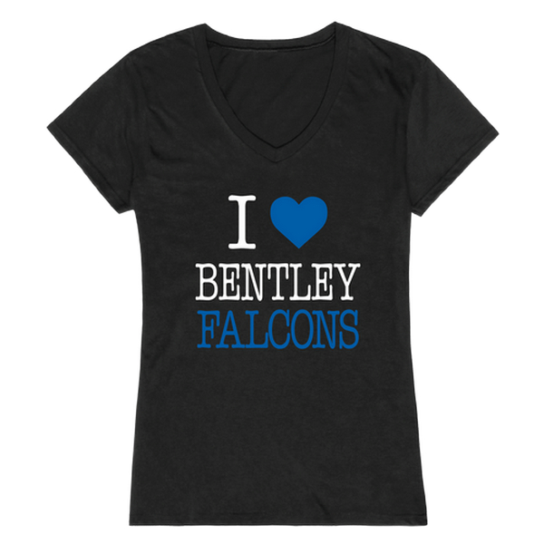 W Republic 550-483-BLK-01 Bentley University Falcons I Love Women T-Shirt&#44; Black - Small