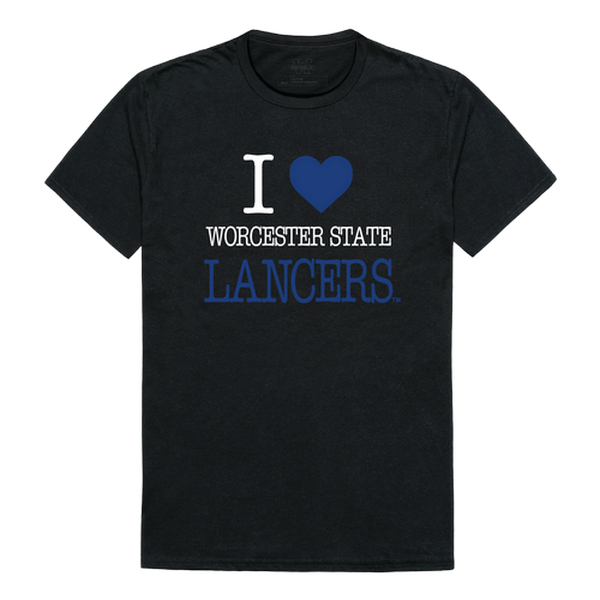 W Republic 551-478-BLK-04 Worcester State University Lancers I Love T-Shirt&#44; Black - Extra Large