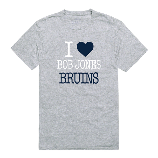 W Republic 551-502-HGY-04 Bob Jones University Bruins I Love T-Shirt&#44; Heather Grey - Extra Large