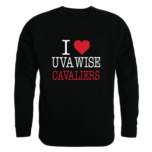 W Republic 552-601-BLK-01 University of Virginias College at Wise Cavaliers I Love Crewneck Sweatshirt&#44; Black - Small