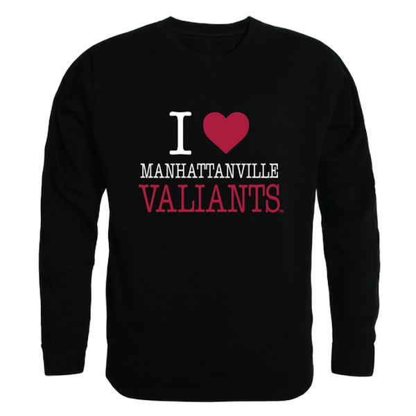 W Republic 552-454-BLK-03 Manhattanville College Valiants I Love Crewneck Sweatshirt&#44; Black - Large
