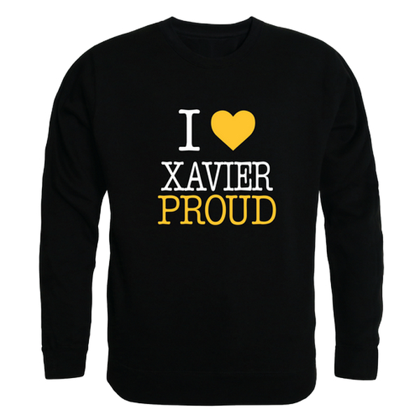 W Republic 552-481-BLK-03 Xavier University of Louisiana I Love Crewneck Sweatshirt&#44; Black - Large