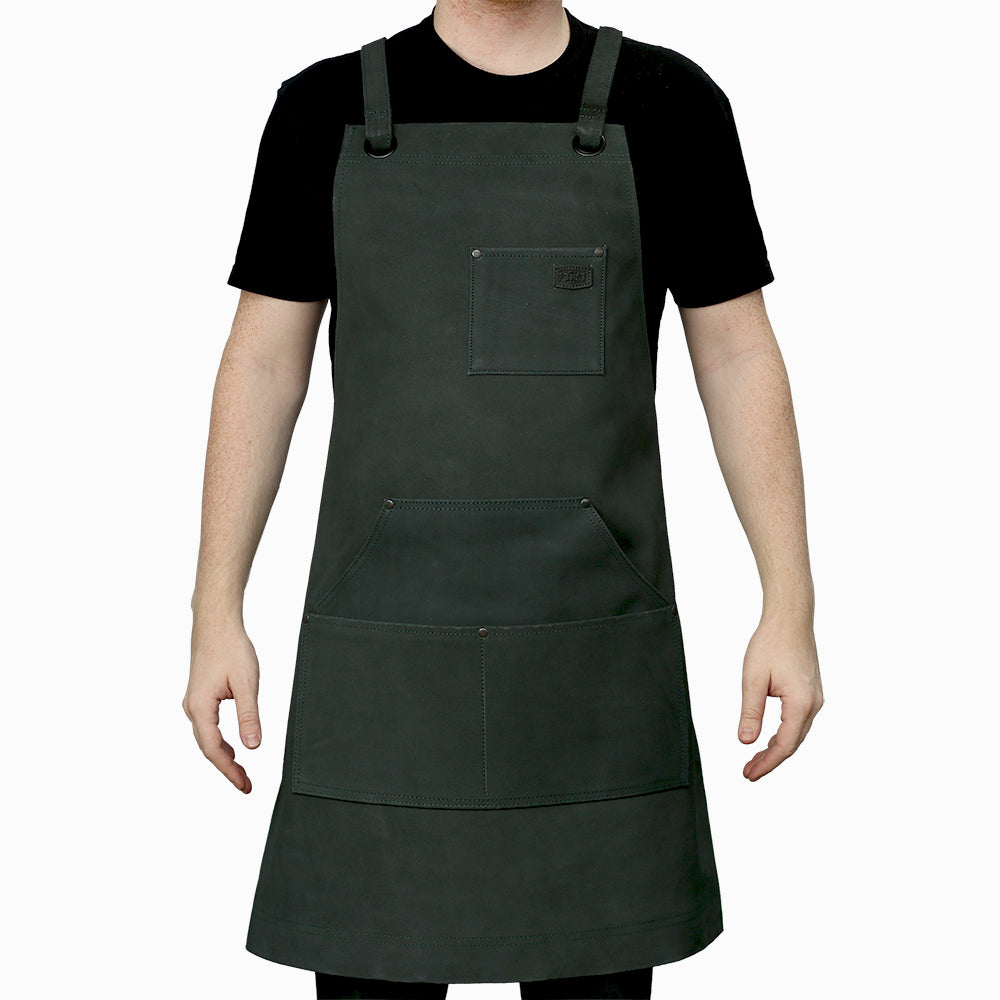 First Manufacturing FIAPRONSUEDE-STRD-BLS Machinist Leather Apron&#44; Blue Steel - Standard Size