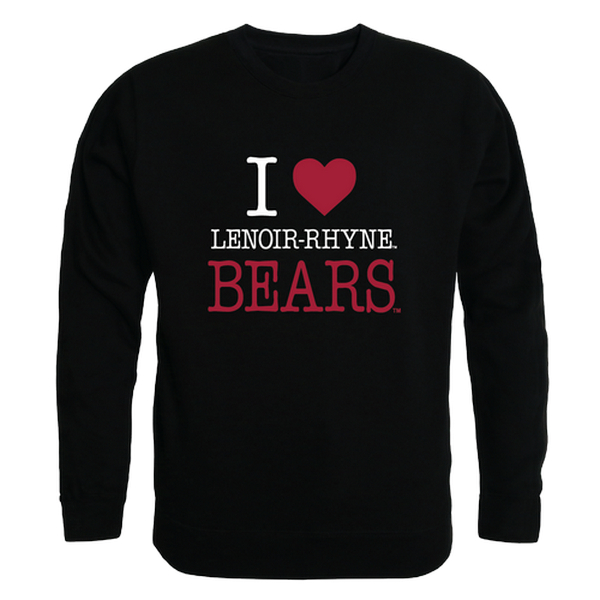 W Republic 552-530-BLK-04 Lenoir-Rhyne University Bears I Love Crewneck Sweatshirt&#44; Black - Extra Large